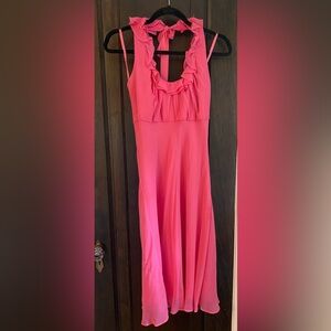 Donna Ricco pink midi halter dress